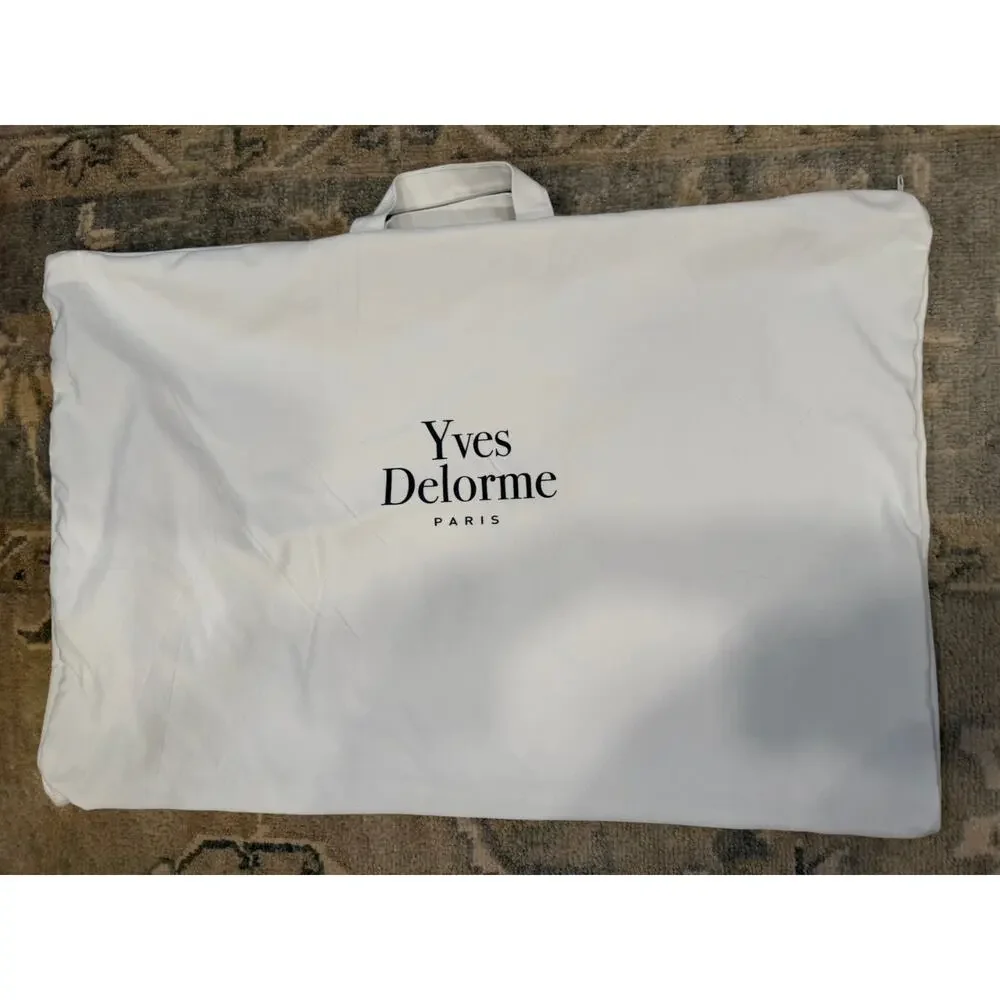Yves Delorme Prestige Medium Pillow White Goose Down Queen $370 NEW